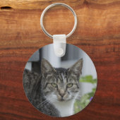 Simple Black and White Message Text Photo Template キーホルダー (裏面)