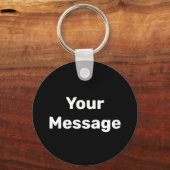 Simple Black and White Message Text Photo Template キーホルダー (正面)