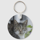 Simple Black and White Message Text Photo Template キーホルダー (裏面)