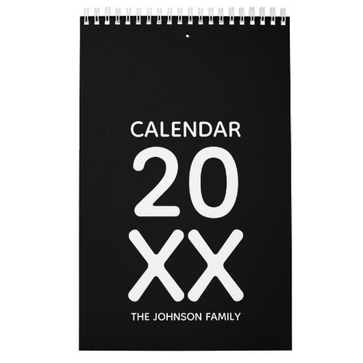 Simple Black and White Minimalist 2026 カレンダー (カバー)