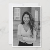 Simple Black and White Modern Bow Photo Graduation 案内状 (裏面)