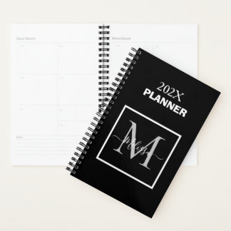 Simple Black and White Monogram プランナー手帳