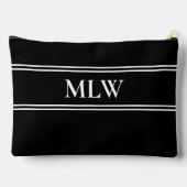Simple Black and White Monogram Template アクセサリーポーチ (裏面)