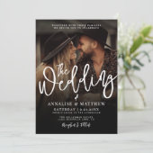 Simple Black And White Overlay Photo Wedding 招待状 (スタンド正面)