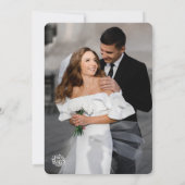 Simple Black and White Overlay Photo Wedding  招待状 (裏面)