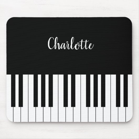 Simple Black and White Piano Keyboard マウスパッド (正面)