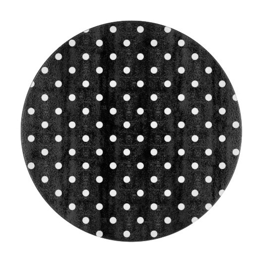 Simple black and white polka dots カッティングボード (正面)
