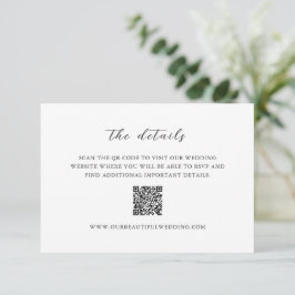 Simple Black and White QR Code Clean Wedding エンクロージャーカード