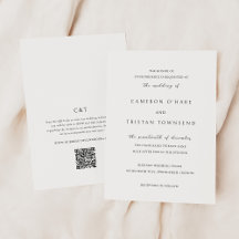 Simple Black and White QR Code Clean Wedding