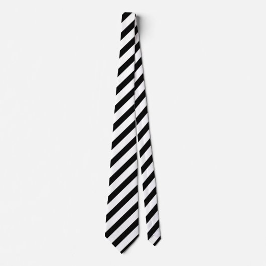 Simple Black and White Stripe Pattern Cute Minimal ネクタイ (正面)