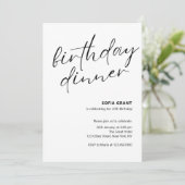 Simple Black and White Unisex Birthday Dinner 招待状 (スタンド正面)