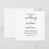Simple black and white wedding invitation 招待状 (正面/裏面)