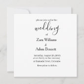 Simple black and white wedding invitation 招待状 (正面)