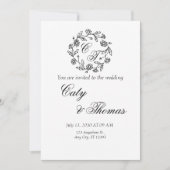 Simple black and white weeding invitation 招待状 (正面)