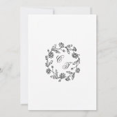 Simple black and white weeding invitation 招待状 (裏面)