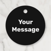 Simple Black and White Your Message Text Template フェイバータグ (裏面)