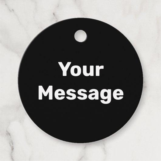 Simple Black and White Your Message Text Template フェイバータグ (正面)