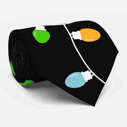 Simple Black Blue Green Red Christmas Lights ネクタイ (ロール)