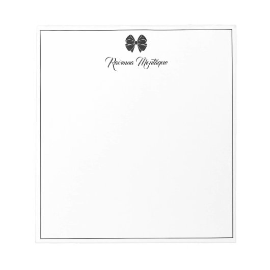 Simple Black Bow Border Script Custom Name Script ノートパッド (正面)