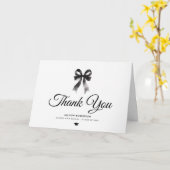 Simple black bow Folded Greeting Card カード (黄色い花)