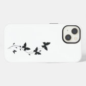 Simple black butterflies iPhoneケース (裏面横)