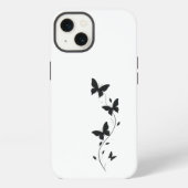 Simple black butterflies iPhoneケース (裏面)