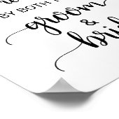 Simple Black Calligraphy Pick A Seat Sign ポスター (角)