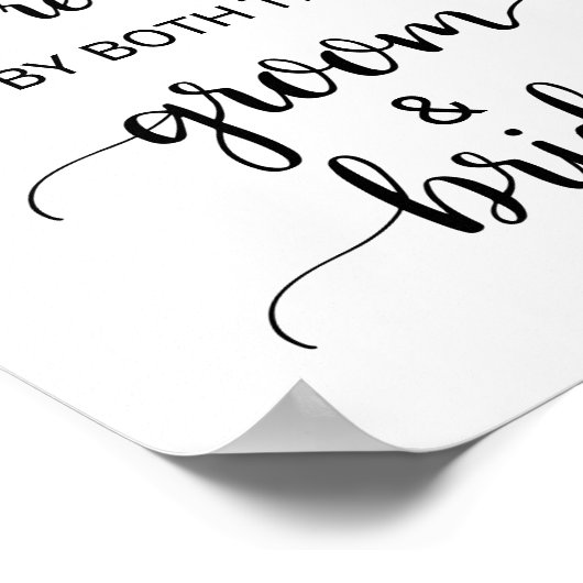 Simple Black Calligraphy Pick A Seat Sign ポスター (角)