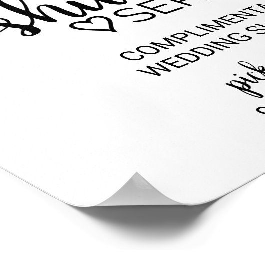 Simple Black Calligraphy Shuttle Service Sign ポスター (角)