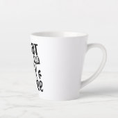 Simple Black "Cat Books and Coffee" Lover Gift カフェラテマグ (右)