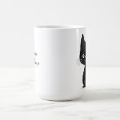 Simple Black Cat Illustration Cute Kawaii Cat コーヒーマグカップ (中央)