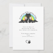 Simple Black Dog Rainbow Bridge Pet Sympathy Card 招待状 (正面)
