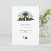 Simple Black Dog Rainbow Bridge Pet Sympathy Card 招待状 (スタンド正面)