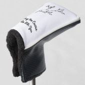 Simple Black Floral Elegant Golf Club Head Cover ゴルフヘッドカバー (3/4 正面)