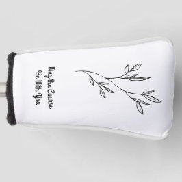 Simple Black Floral Elegant Golf Club Head Cover ゴルフヘッドカバー