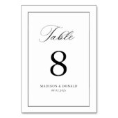 Simple black frame calligraphy table number テーブルナンバー (裏面)
