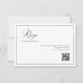 simple black frame wedding QR code RSVP card サンキューカード (正面)