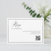 simple black frame wedding QR code RSVP card サンキューカード (スタンド正面)