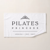 Simple Black Girly Personalized Pilates Princess ハンドタオル (ハンドタオル)