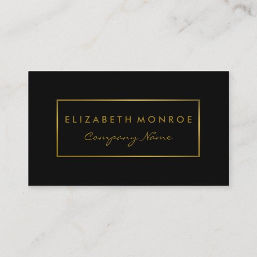 Simple Black & Gold Foil Effect 名刺 (正面)