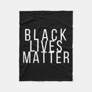 Simple Black Lives Shirt in White Letters フリースブランケット