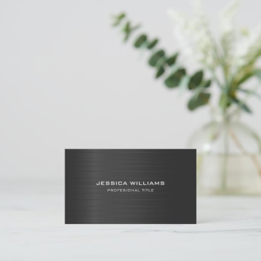 Simple Black Metallic Look 名刺 (スタンド正面)
