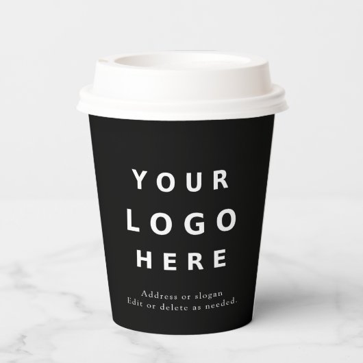 Simple Black Minimal Business Logo Custom 紙コップ (裏面)