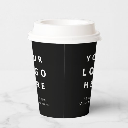 Simple Black Minimal Business Logo Custom 紙コップ (右)