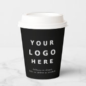 Simple Black Minimal Business Logo Custom 紙コップ (正面)