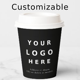 Simple Black Minimal Business Logo Custom 紙コップ