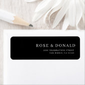 Simple black minimal custom wedding address label ラベル (インサイチュ)