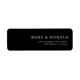 Simple black minimal custom wedding address label ラベル