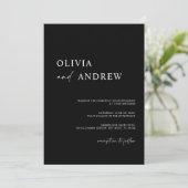Simple Black Minimalist Wedding Invitation 招待状 (スタンド正面)