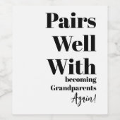 Simple Black Pairs Well with Grandparents Again ワインラベル (シングルラベル)